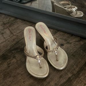 Lilly Pulitzer McKim gold wedges